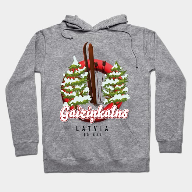 gaiziņkalns Latvia ski logo Hoodie by nickemporium1